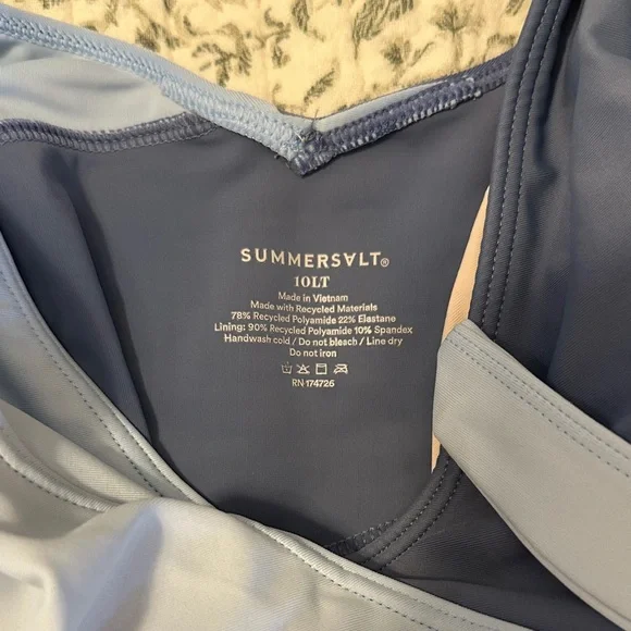 Summersalt Women's Two-Tone Blue One Piece Swimsuit - Picture 4 of 16